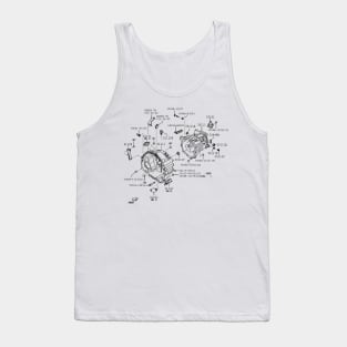 Gear Drive Blueprint Black Tank Top